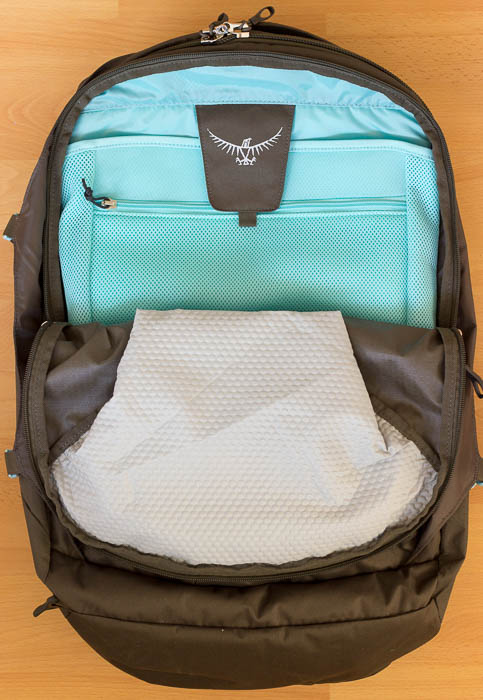 Osprey Fairview 40 und sein Laptopfach